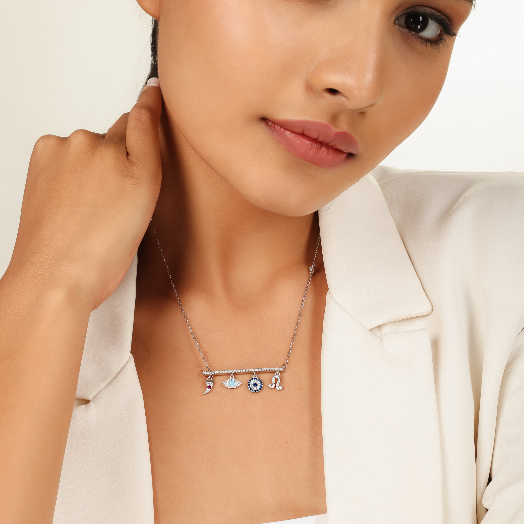 Charms of Faith Necklace, Hallmarked 925 Sterling Silver